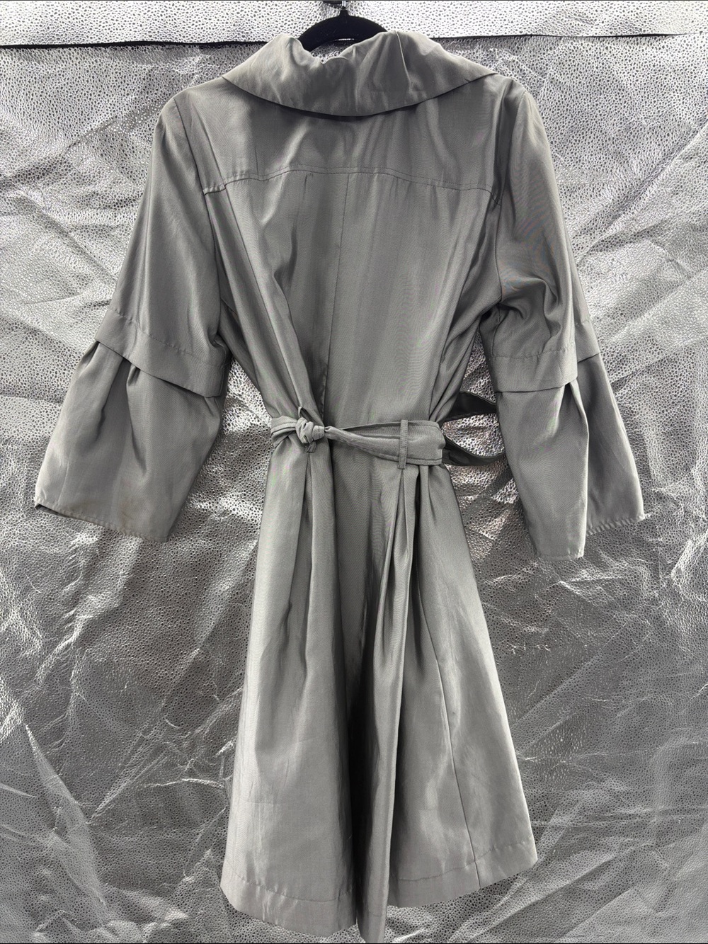 Walter Grey Belted Swing Trench Coat - Picture 4 of 6